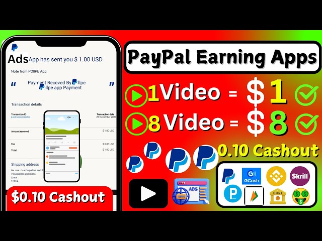 Minimum Withdraw $0.10 Only 🤑| New PayPal Cash Earning App 2024 | Earn PayPal Money Upto $15 Daily 🔥