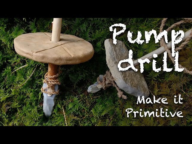 Stone tools 6: Primitive cord drill / pump drill with a flint tip 🪨