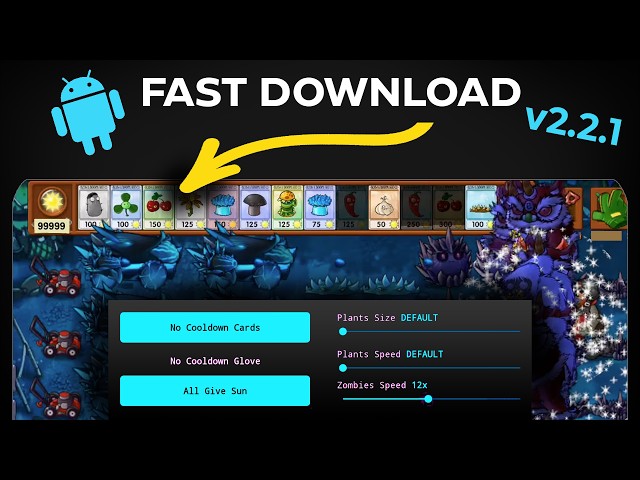 THE world's shortest PvZ Fusion 2.2.1 Mod Menu Tutorial (60 SECONDS)