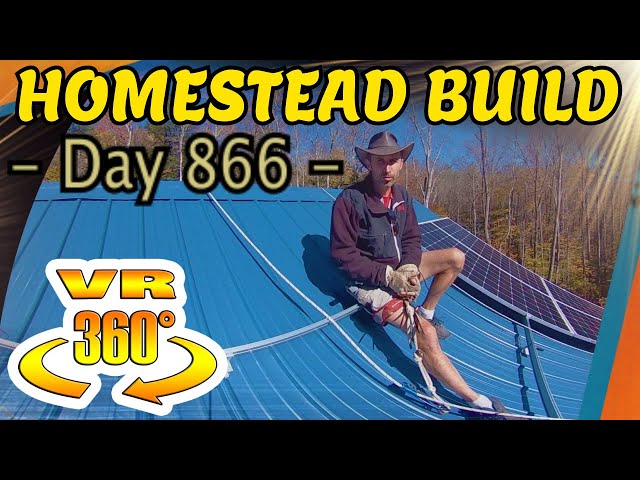 Homestead Building - Installing Solar Panels on Roof Without a Crane (Two People)