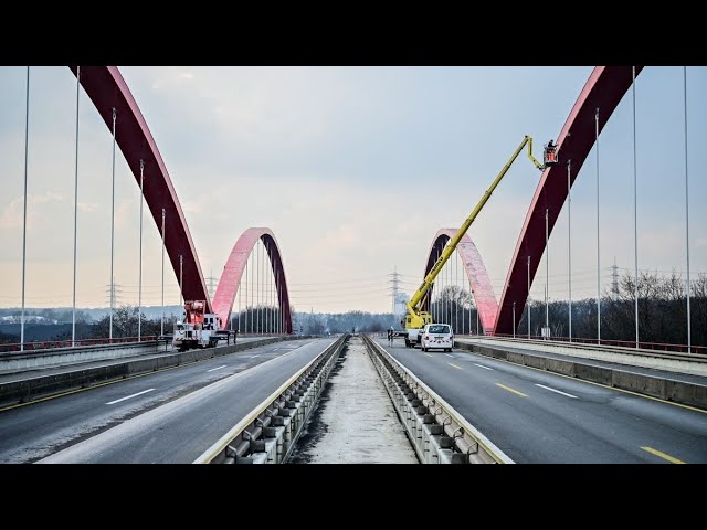 Driving on the Autobahn in Germany on a cold day