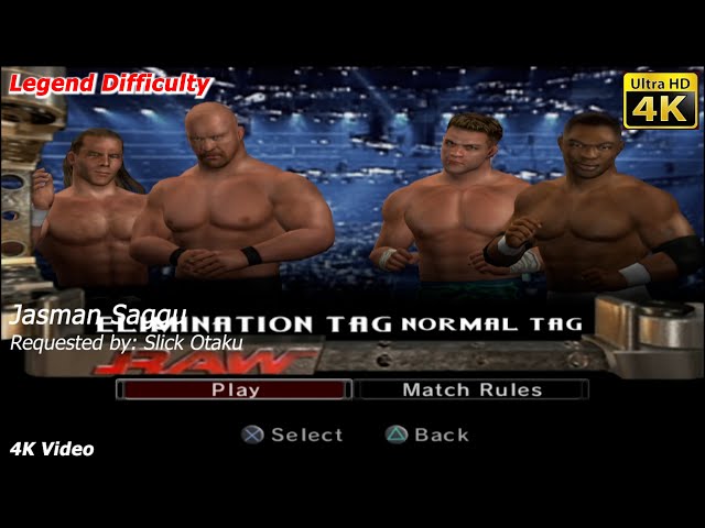 WWE SmackDown vs Raw 2006 - Steve & HBK vs Shelton & Charlie H - Tag Match - 4K Video - Slick Otaku