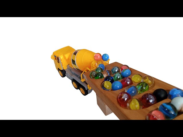 Marble Run ASMR Race ☆ HABA Slope & Dump Truck Excavator Ambulance Forklift Garbage Truck Tractors