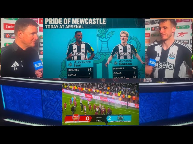 ARSENAL 0-2 NEWCASTLE/ EDDIE HOWE REVEALS HOW HE PLANNED TO DEFEAT ARSENAL AT HOME