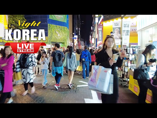 Live Seoul Korea 🇰🇷 Walk Tour Seoul 🤩 Seoul Myeongdong Night Street Walking Tour, Korean Food Street