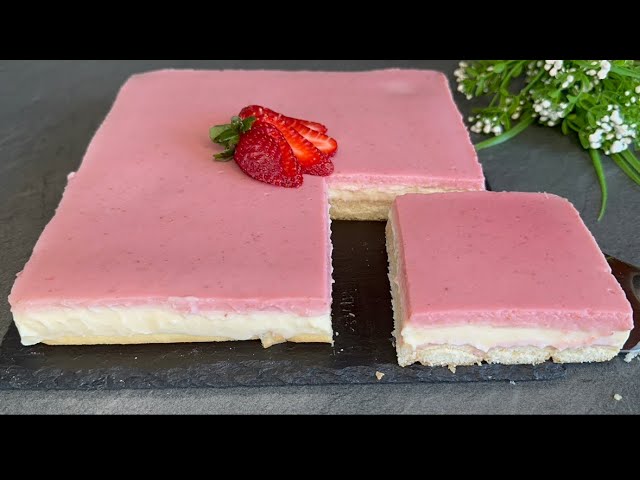 Prendi le fragole 🍓 e fai questa deliziosa torta facile e veloce! Senza gelatina e senza forno!