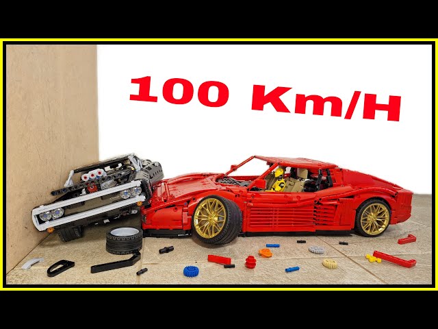 Ferrari Testarossa VS Dodge Charger 💥 100 KM/H 💥 Lego Technic CRASH test - Fast and Furious