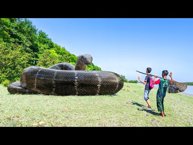 Anaconda Snake Attack On Village Boy In River Fishing Time | Anaconda Attack Fun Made Movie Part 30