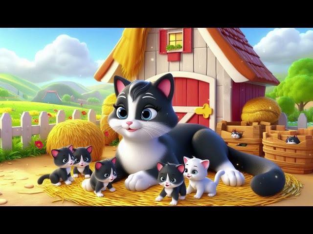 Kittens on the Farm with Mother Cat | A Fun Animal Adventure Song!"