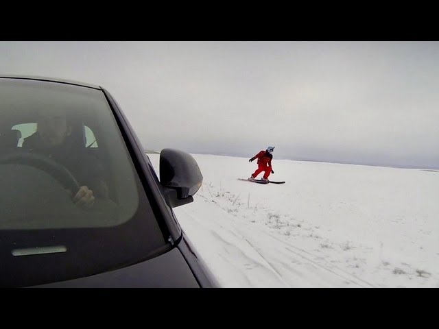 SKI à Reims - tracté en voiture 120 km/h GoPro HD Black