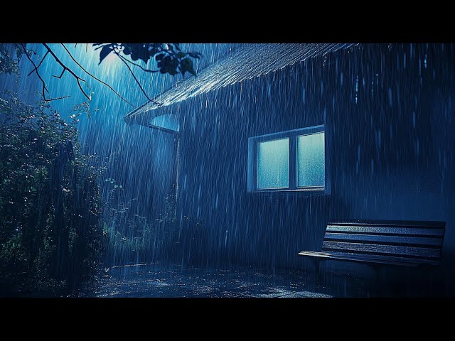 Relax and Fall Asleep in Minutes With Heavy Rain on the Roof and Violent Thunder to Sleep 😴🌧️