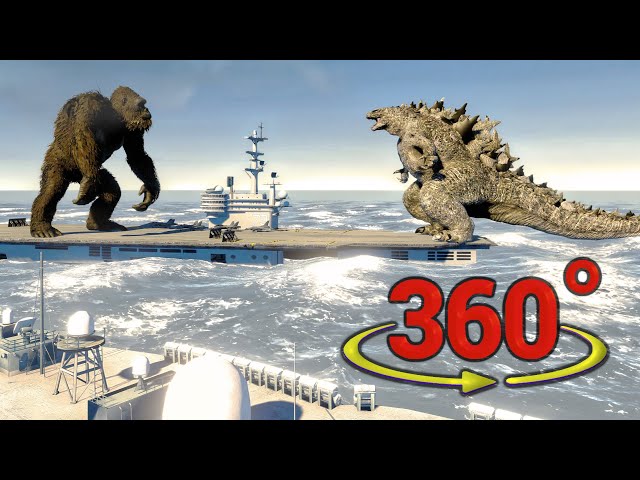 360° Godzilla vs. Kong: Epic Ocean Battle | VR Monster Fight Experience! - Fan Made Animation Video