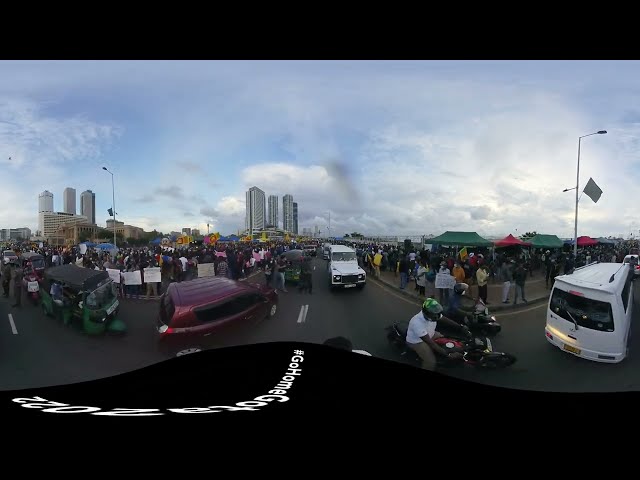 GotaGoGama Peaceful Protest in Sri Lanka 2022.  360-Degree Video