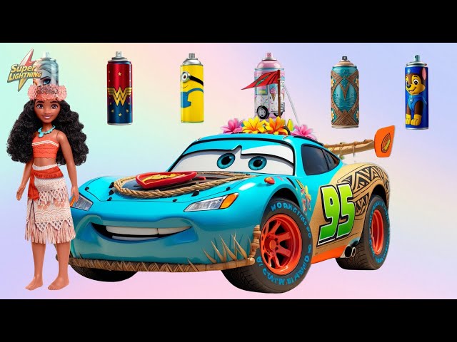 🌊⚡🏎️ Lightning McQueen x Moana – Are You Ready to Guess Their Transformation Paint Colors? 🎉