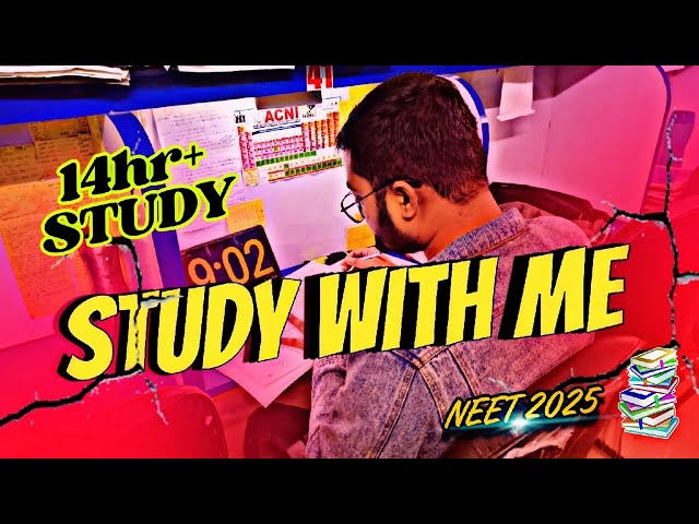 NEET 2025 STUDY WITH ME LIVE 14HR+ PROMODO🎯#medicorahul #neet2025 #live #upsc #studywithme #pwians