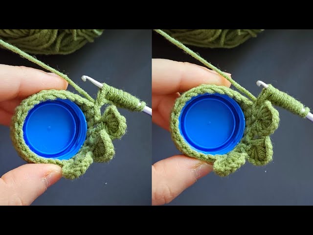 INCREDIBLE!.This idea with plastic lids will make you very happy | crochet flower | crochet keychain