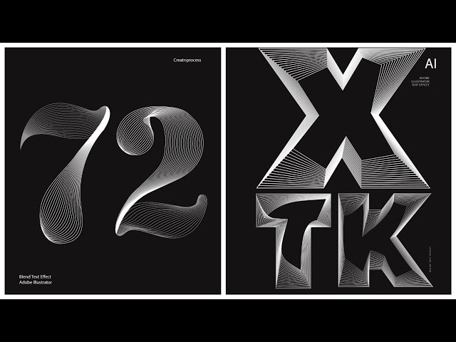 Blend Text Effect in Adobe Illustrator | Blend tool, Replace spline & scissor tool | Graphic design