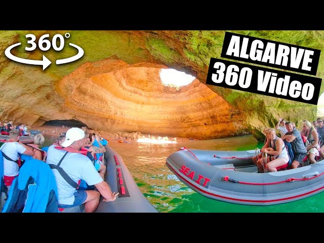 360 video: ALGARVE Boat tour with Dolphins and Caves