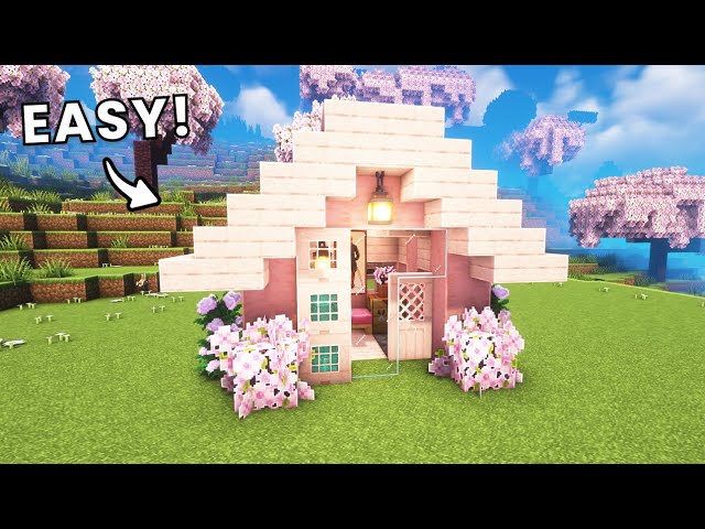 Minecraft I How to Build a Cherry Blossom Starter House !!