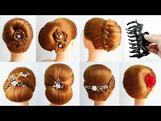 7 Cute And Easy Hairstyles With Only 1 Clutcher | Updo Bun Hairstyles With Braid