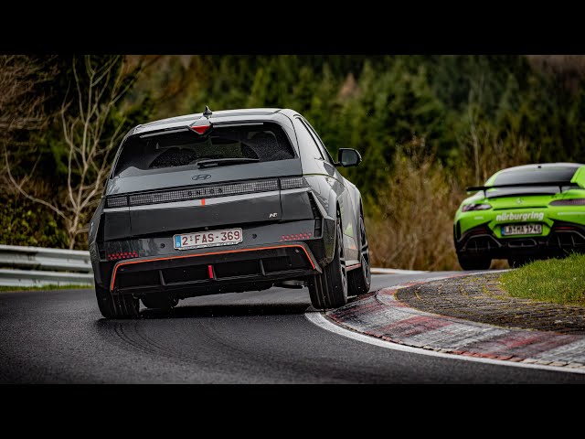 Nurburgring Hyundai Ioniq 5N fun lap with big slides