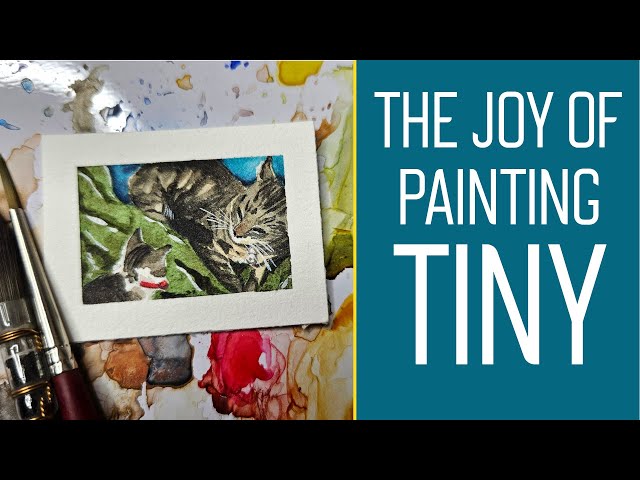 The urge to create and tiny obsessions | Tiny Cat Painting - Watercolor Miniature