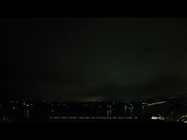 02/07/2025: Nightlapse: Lake Travis, Texas (Austin, TX): 4K, 60fps Daily Timelapse Video