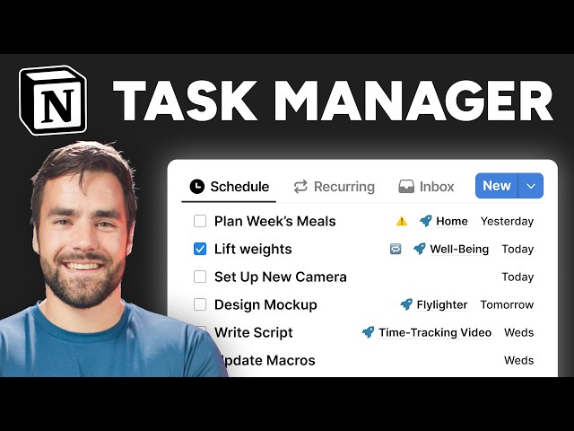 The Notion task manager you'll actually use (full build)