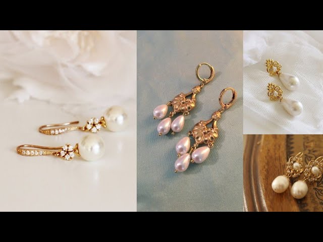 Latest light weight gold pearl earrings//Light Weight Gold Earrings Designs//Earrings