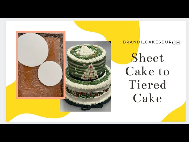 How to cut a sheet cake to turn it into a two tiered cake! Cake class