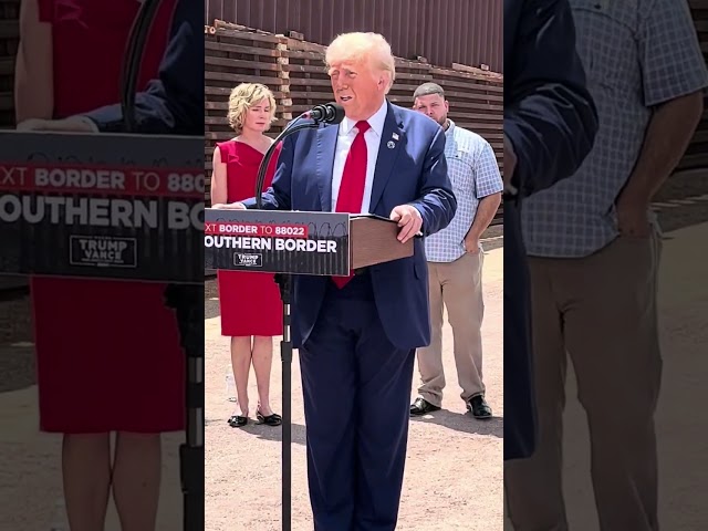 Donald Trump speaks at the border