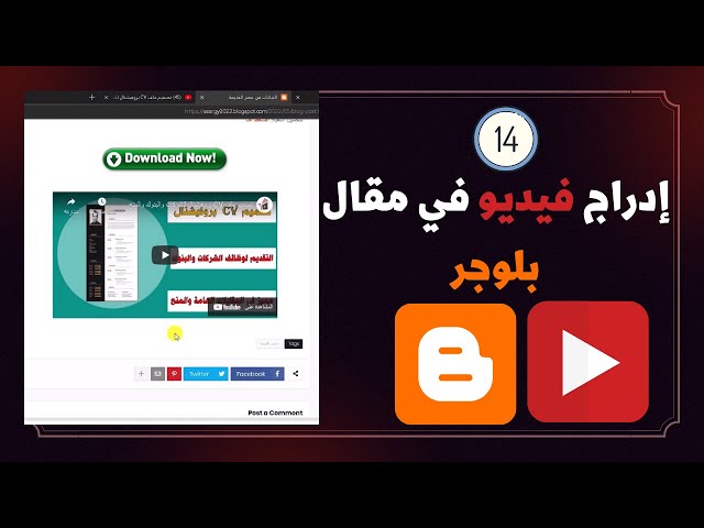 إدراج فيديو من اليوتيوب في مقال مدونة بلوجر