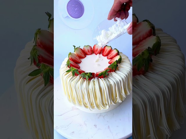 Simple and generous noodle flower mouth cake tutorial, remember to collect it #Cake decoration