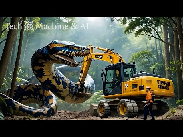 🔴LIVE: Extremely Dangerous, Excavator Encountered Giant Python While Working in Deep Forest