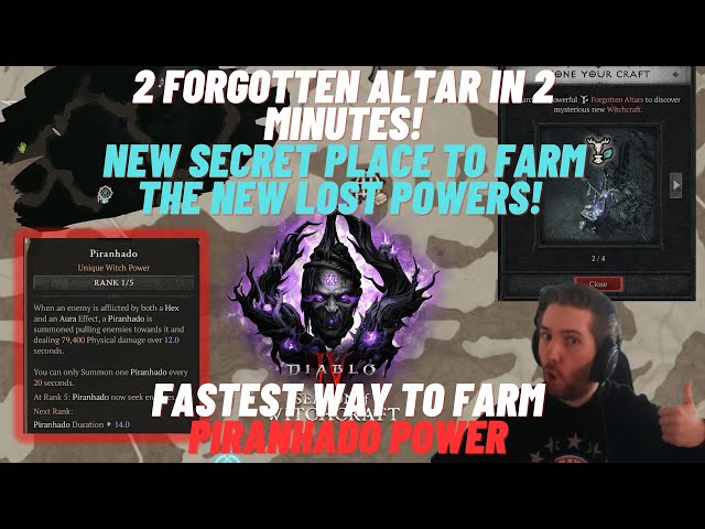 Diablo 4 - BEST NEW METHOD TO FIND LOST ALTARS & Piranhado power SUPER fast!