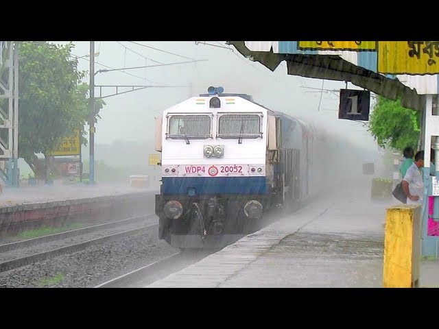 TRAINS IN RAINS 3 | DURONTO+ JANSHATABDI+ KUMBHA+ AMUL WAP5 Kurla Exp in INDIAN Monsoon Rains