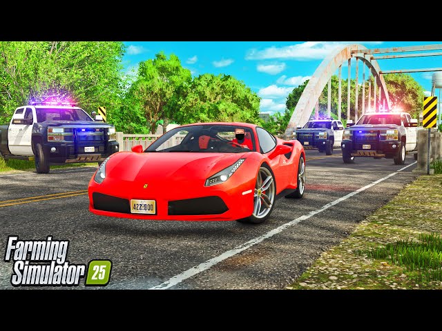 THE COPS SEARCH FOR ME! *ARRESTED* (POLICE CHASE) Farming Sim 25