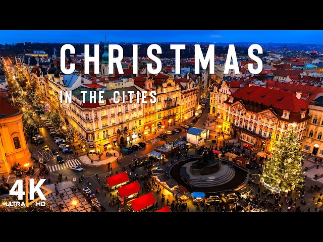 Christmas in the Cities {4K HDR} 🎅🎄 Scenic Relaxation Film - Relaxing Music  - Christmas Cities Vlog