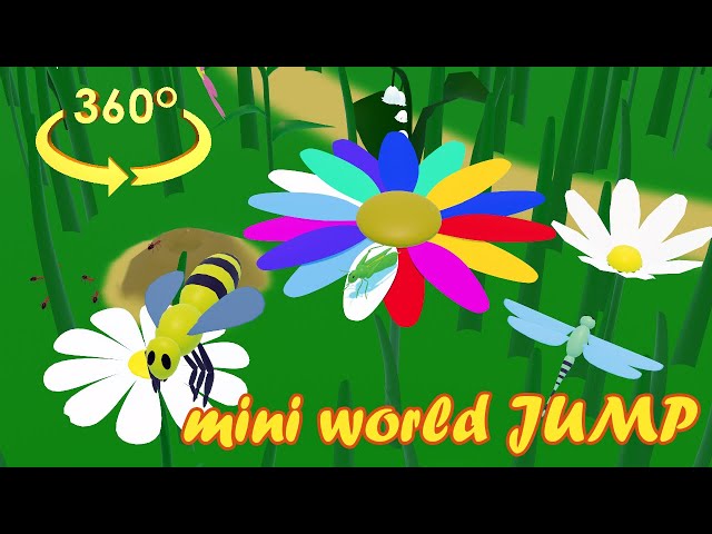 Jumping on a flower VR - 360. (mini world)