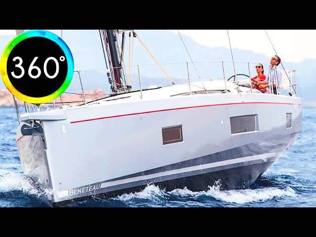 360° VR Beautiful Day for Sailing Black Sea Romania Beneteau Oceanis 38 6K 3D Virtual Reality HD 4K