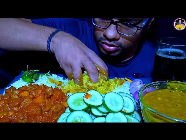 ASMR🔥 DAL CHAWAL EATING, SPICY MUSHROOM CURRY,DAL CHAWAL ONION, SALAD#asmr #mukbang #psk🙏🙏