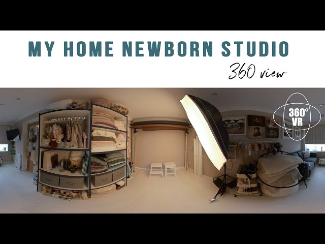 My home newborn photography studio - 360 VR Portsmouth photographer, garage conversion