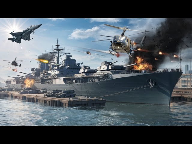 30 minutes ago! Russian naval base destroyed by US UH-60 bleckhawk and F-16