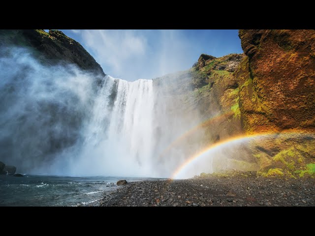 Roaring Waterfall White Noise. 10 hours. Relaxing nature sounds.