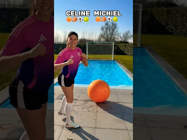 Celine vs machiel football chelange ⚽🤣#shorts #youtubeshorts #funny #cemi