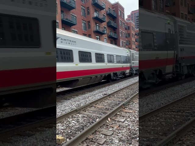 Amtrak Hiawatha # 338, N. Clinton St., Chicago, Illinois, 2/2/2025