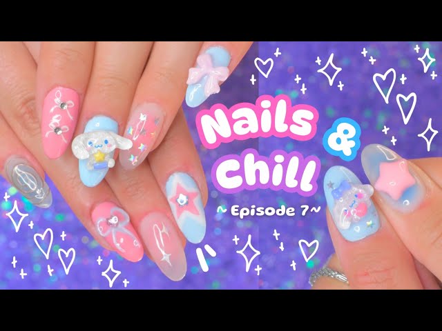 ⊹₊˚ 🎀 Nails & Chill (Episode 7) 🧸 Soft Aesthetic Cinnamon Roll Nails 🩵˚₊⊹