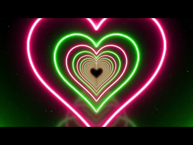 Best quality Pink and Green Heart tunnel Background for your screen Long Abstract Background [4K]