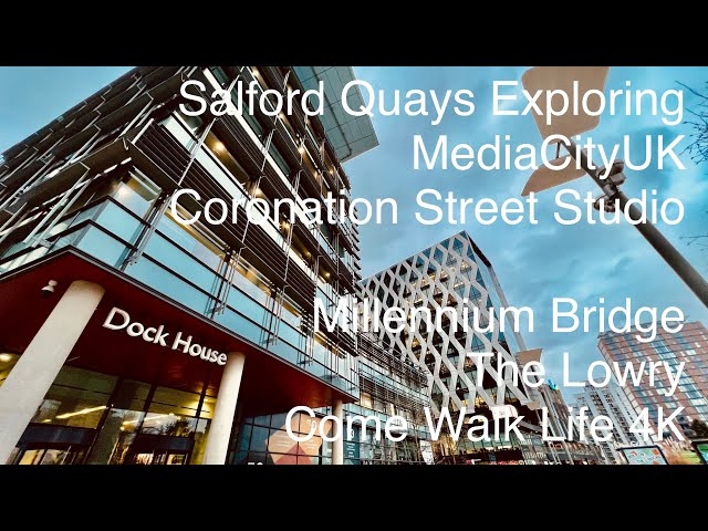 Salford Quays & MediaCityUK - Interesting Sights & Architecture | 4K - Subtitles CC