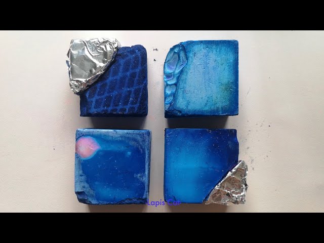 4 Blocks of Blue outside but Purple inside Dyed Gym Chalk Crushing🛸🪁🪻 #asmr #dyedgymchalk